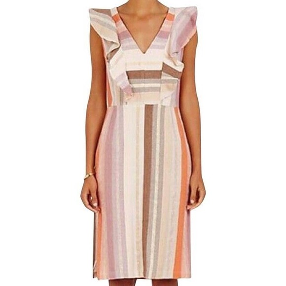 Ace & Jig X Barneys New York NEW Womens Size Medium Magdelena Dress Striped Midi - Picture 12 of 12